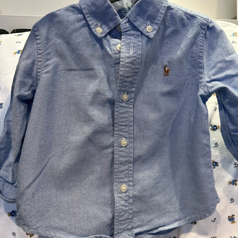 Ralph Lauren Blue Button Down Shirt, 18 months